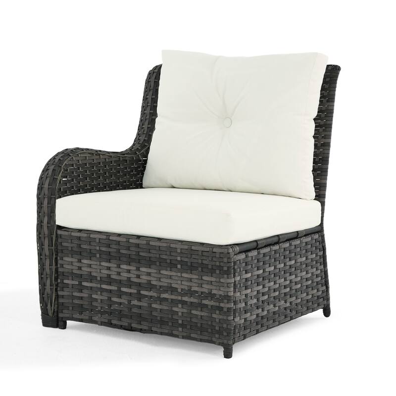 6-pieces Patio Wicker Outdoor Sectional Seating Sofa Set with Coffee Table