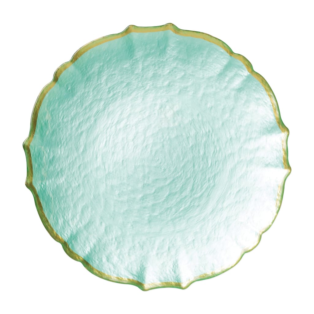 viva by VIETRI Baroque Glass Aqua Service Plate/Charger