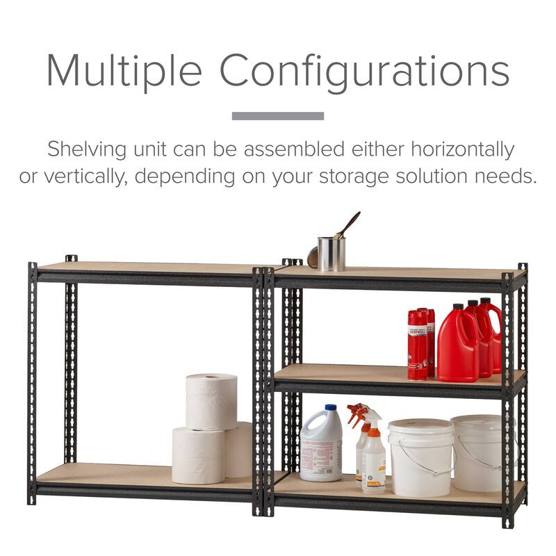 Iron Horse 2300 lb Riveted Shelving, 5-Shelf, 72"Hx36"Wx18"D, Black