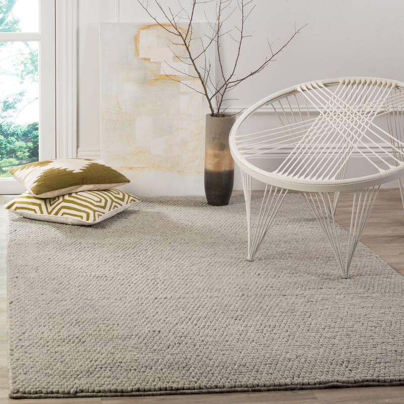 SAFAVIEH Natura Gerta Handmade Wool Area Rug - 2' x 3' - Silver