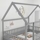 preview thumbnail 16 of 20, Kids and Baby Full Size Floor House Bed with Fence Guardrails