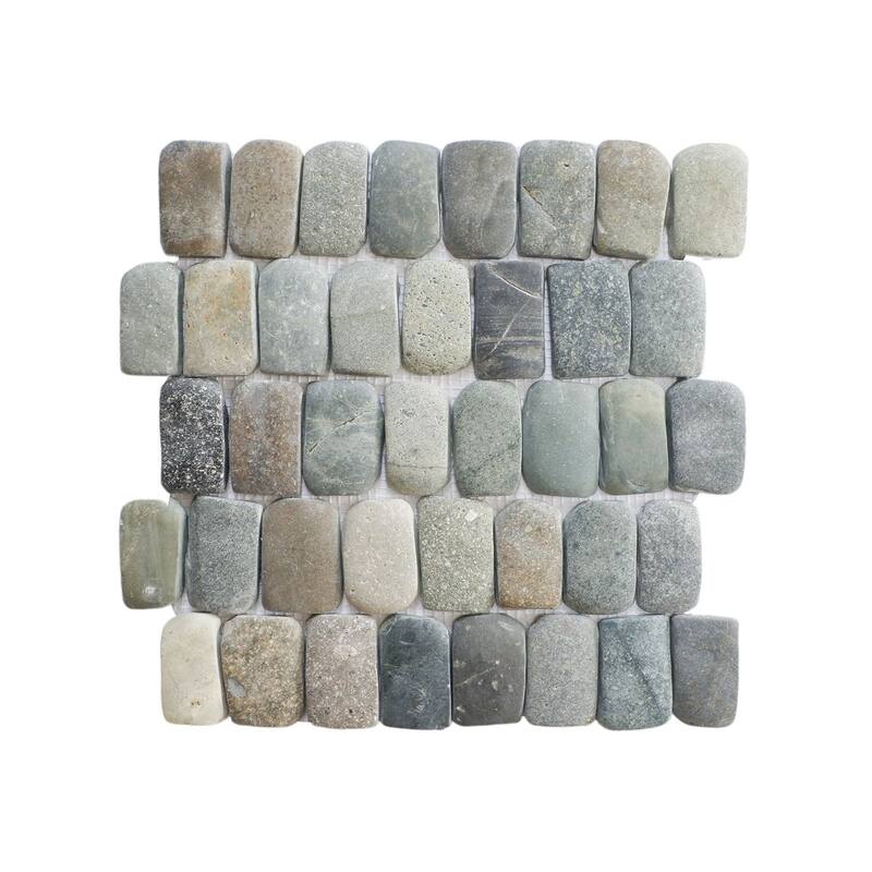 Canine Mix Pebble Mosaic Tiles for Backsplash Kitchen and Bathroom Wall (12" X 12") 5 tiles per case - Case (5 Tiles)