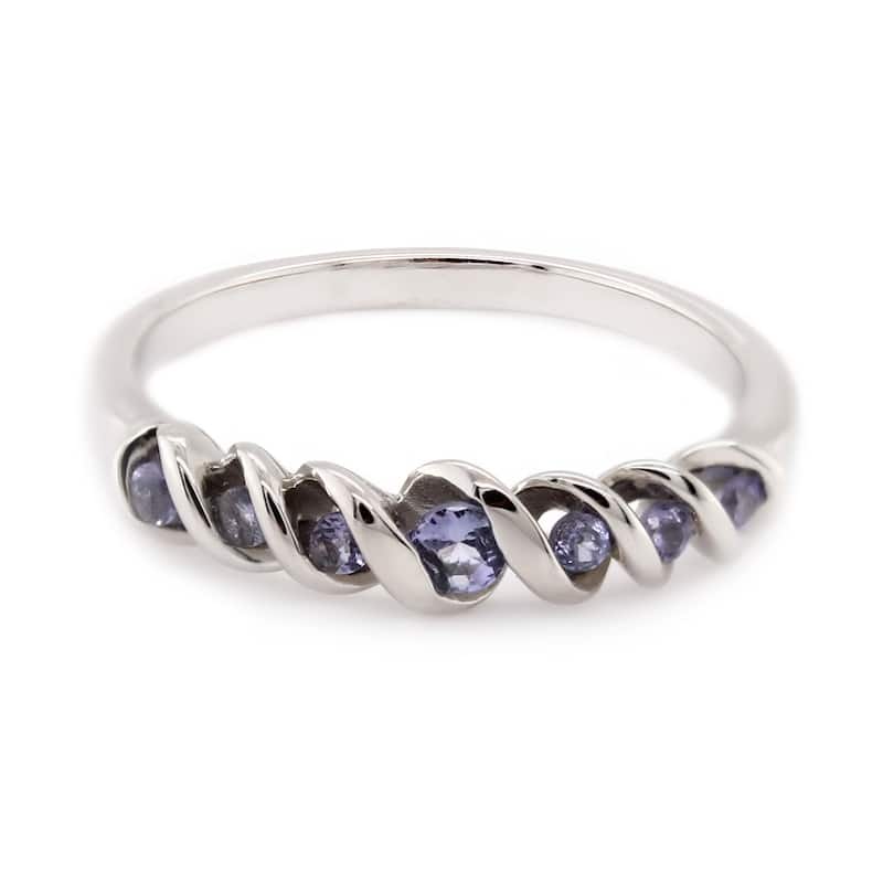 925 Sterling Silver Eternity Tanzanite Ring