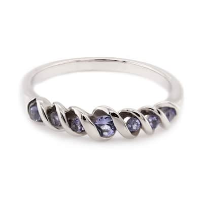 925 Sterling Silver Eternity Tanzanite Ring