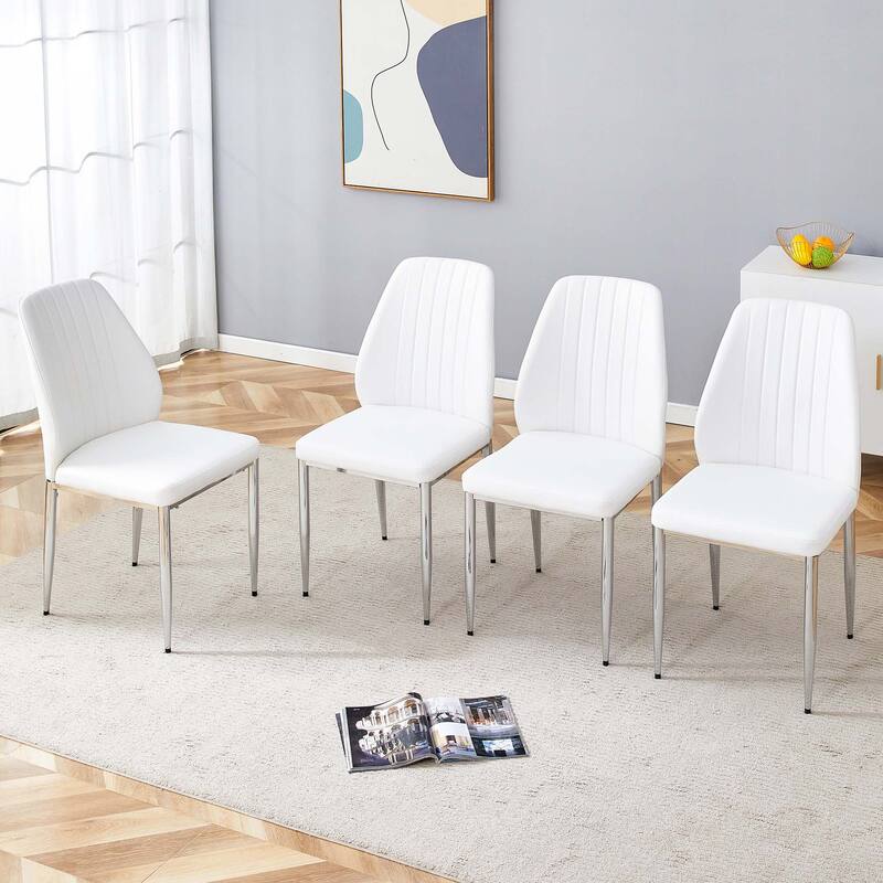 Set of 4 PU Comfort Dining Chairs