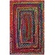 preview thumbnail 23 of 118, SAFAVIEH Georgine Handmade Braided Bohemian Cotton Rug 2' x 3' - Red/Multi - Rectangle