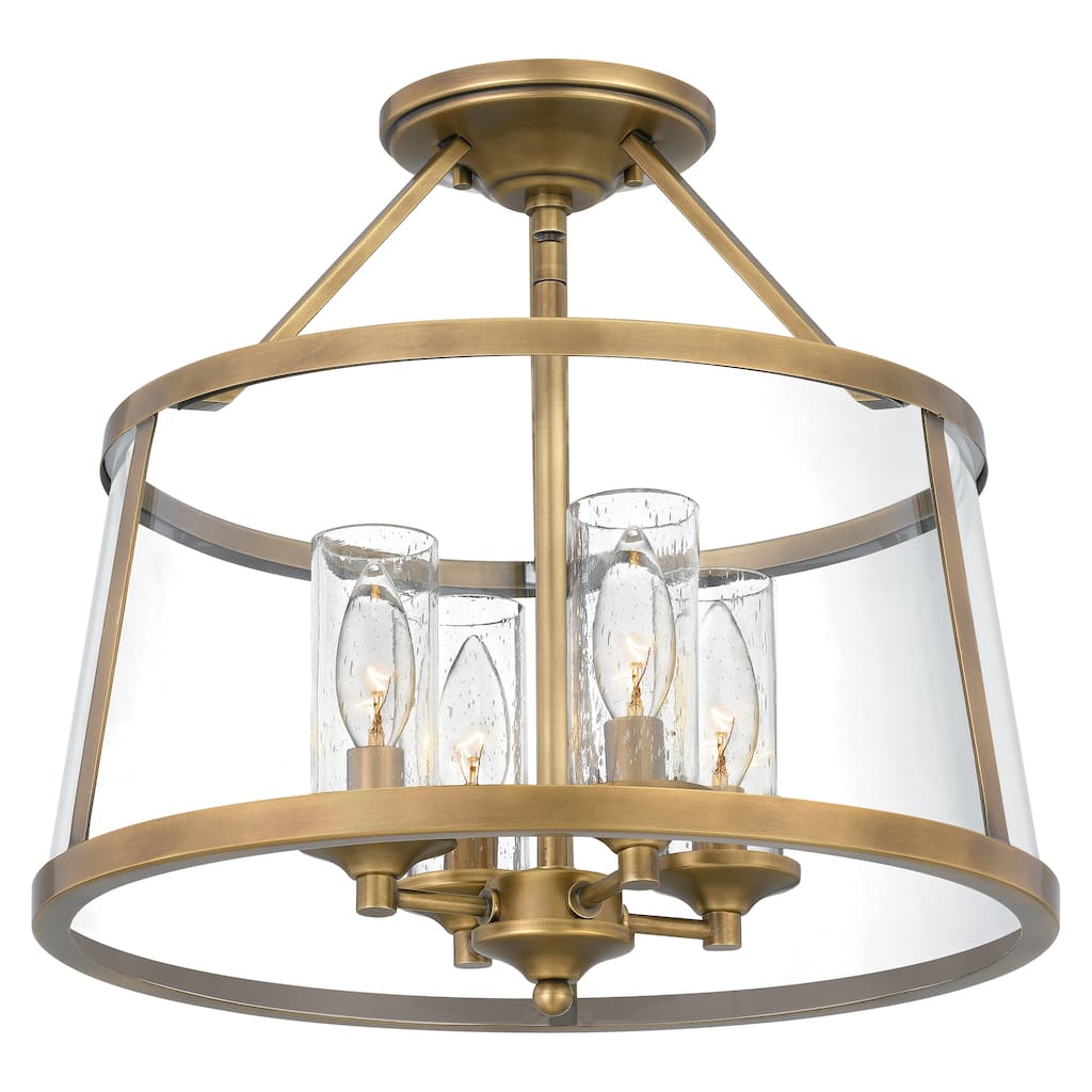 Quoizel Barlow Weathered Brass 4-light Semi-Flush Mount
