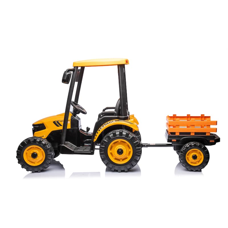 24V Kids Ride on Tractors with Parent Remote Control, Pedal Tractors Ride on Car Toy Battery Powered Electric Vehicle