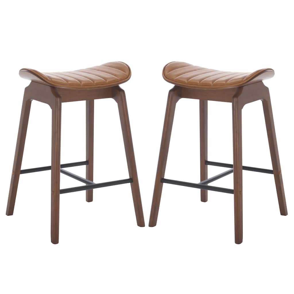SAFAVIEH Couture Elline 26-inch Counter Stool (Set of 2) - 18"W x 18"D x 27"H