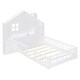 preview thumbnail 15 of 16, Full Size Kids Bed House Bed with Shelves and Sockets and USB Port, Gray