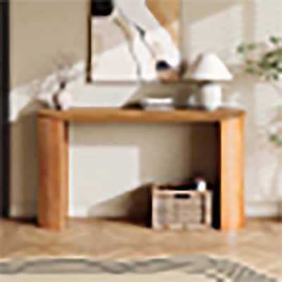Elegant Console Table with Beaded Trim and Reversible Curved Legs,for Hallway, Living Room
