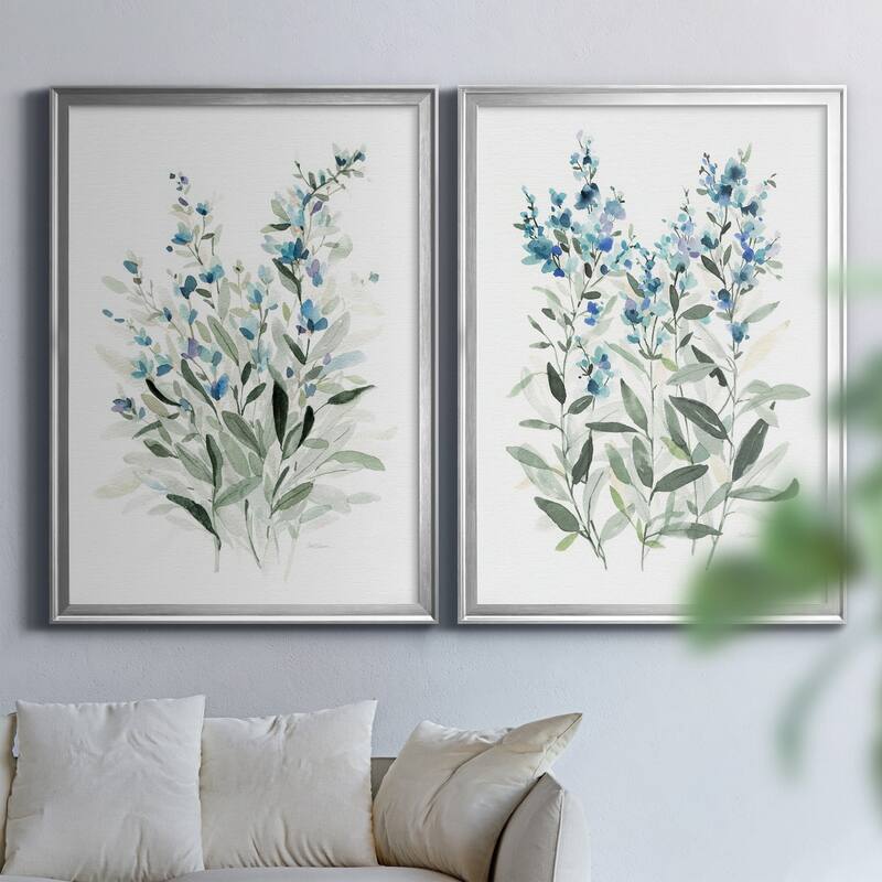 Delicate Blue Botanical I Premium Framed Print - Ready to Hang - Multi-Color