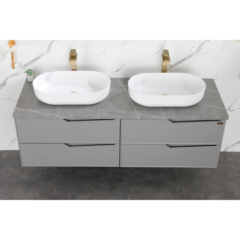 Eco-Friendly 24-Inch Acrylic Rectangular Vessel Sink, Durable and Hygienic, for Modern Bathroom Design - 24in L