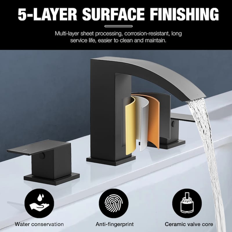Topcraft Stainless Steel Two Handle Bathroom Sink Faucet