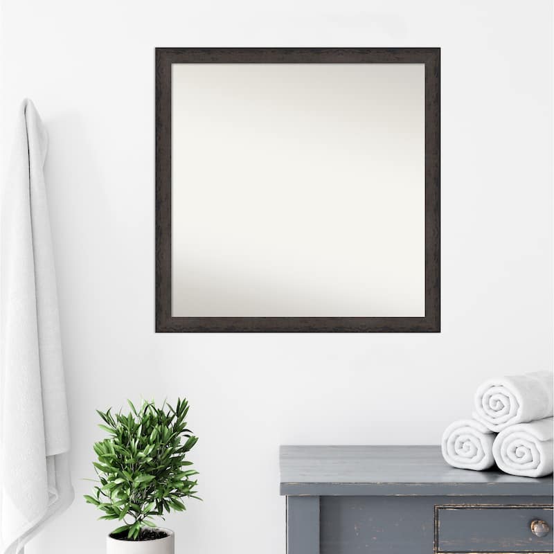 Dappled Narrow Non-Beveled Wood Framed Bathroom Vanity Wall Mirror