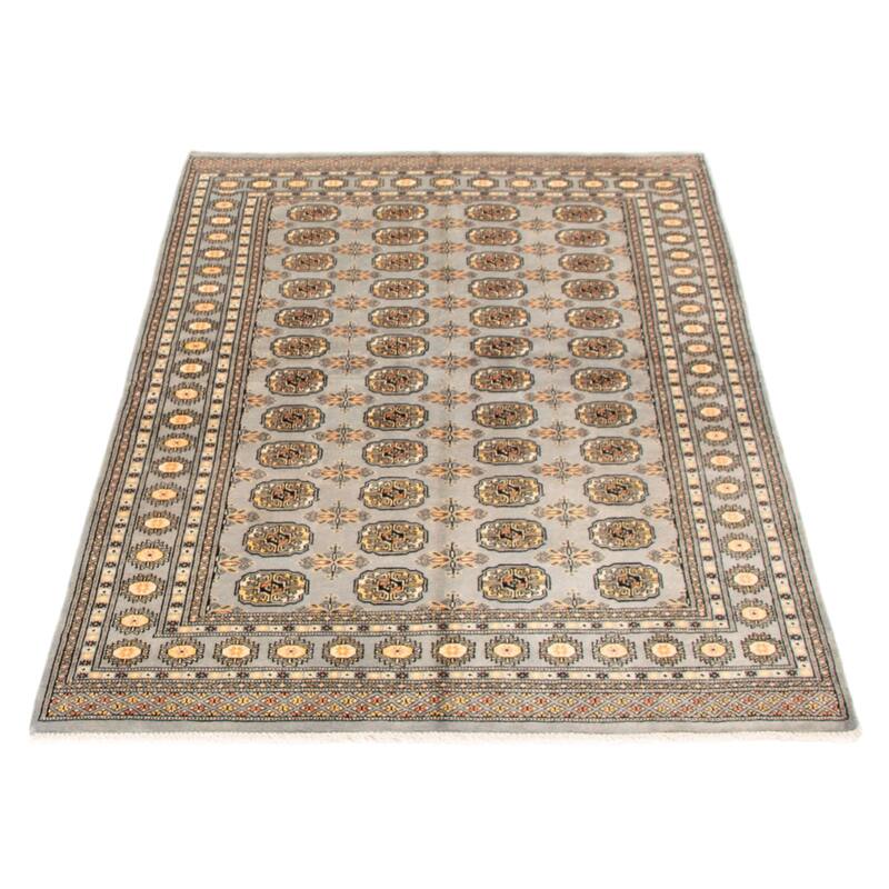 Finest Peshawar Bokhara Grey Rug 5'1" x 7'5" - 5'1 x 7'5