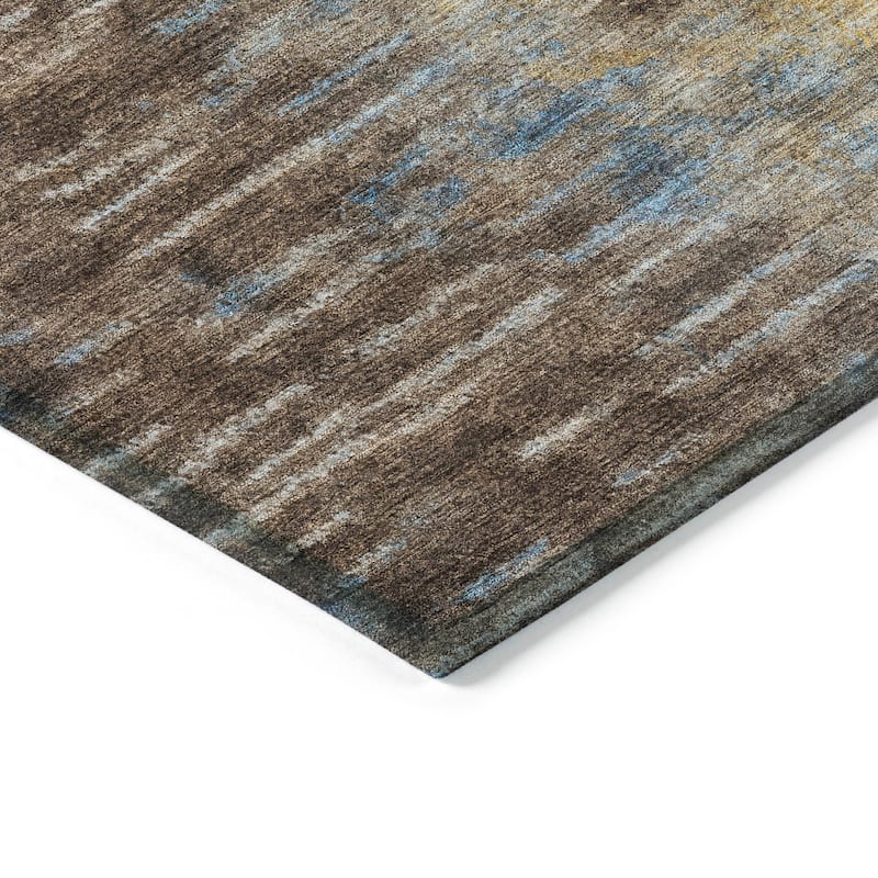 Machine Washable Indoor/ Outdoor Contemporary Ombre Chantille Rug