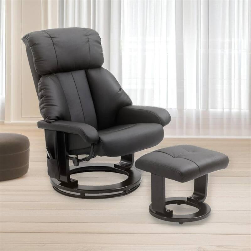 Swivel Recliner Chair with Vibration Massage and Ottoman Footrest