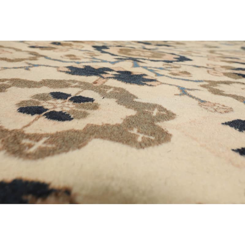 Hand Knotted Mahal Ivory 100% Wool Traditional Oriental Area Rug - 13' 3'' x 16' 9''