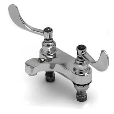 T and S Brass Deck Mounted Lavatory Faucet with 4" Centers, 2.2 GPM