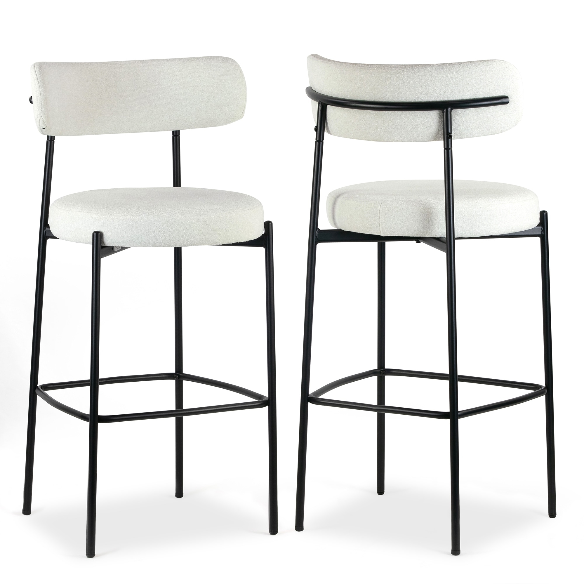 White bar stools best sale with black legs
