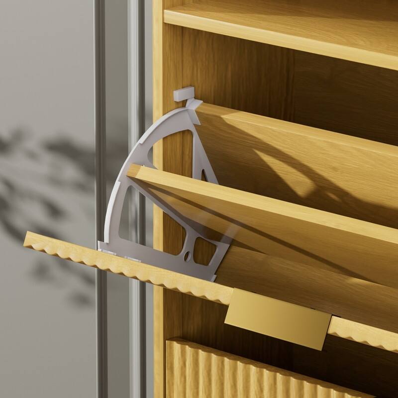 54.4" Tall Free Standing Storage Organizer with Hidden Compartments for Entryway Shoes