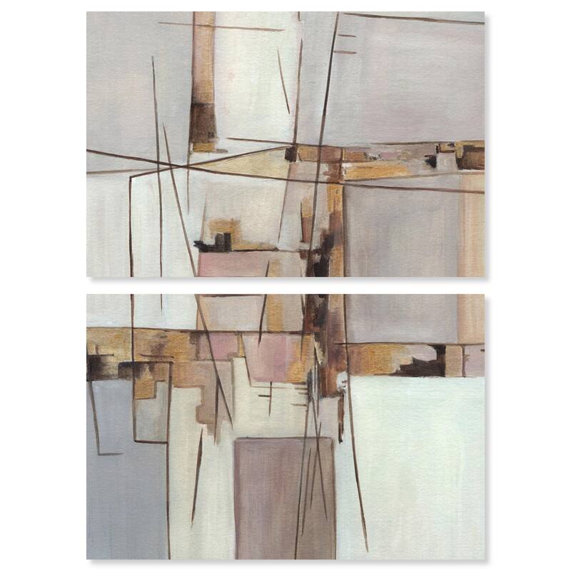 Unspoken Thoughts II Canvas Set of 2 by Art Remedy, Gallery Wrapped - 45" x 30"