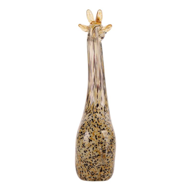 Handcrafted Glass Giraffe Sculpture with Sleek Modern Design