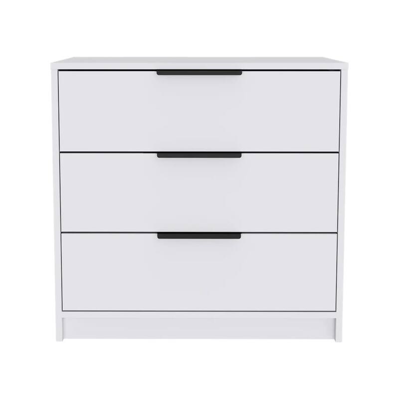 HomeRoots 28" White Wood Three Drawer Dresser