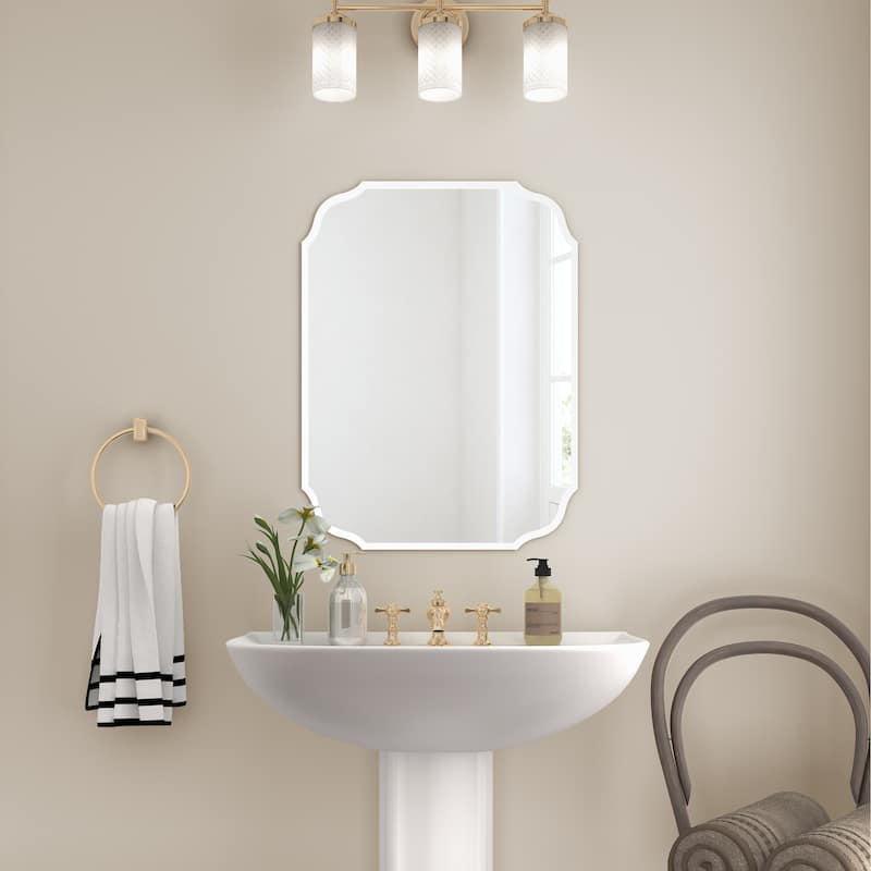 KOHROS Frameless Wall Mirror for Bathroom, Vanity - Silver