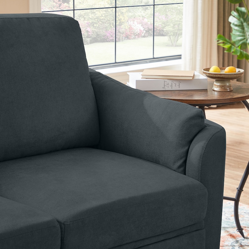 59.06" Loveseat Sofa with Soft Handrest and Tapered Wood Legs