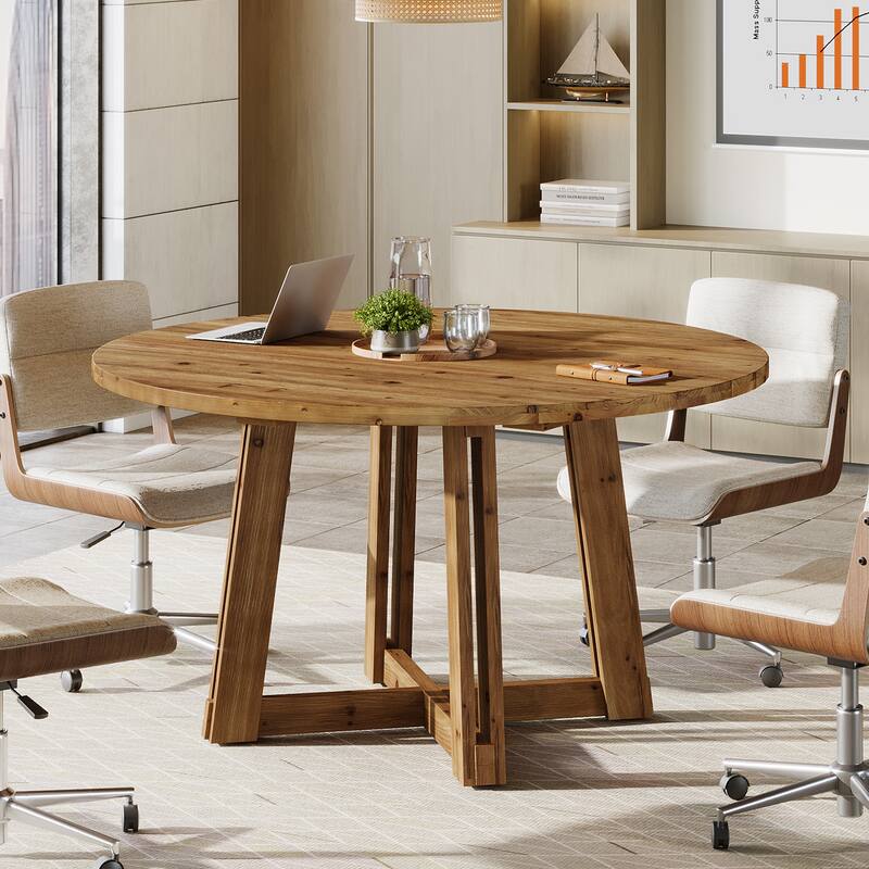 47-Inch Solid Wood Conference Table for 4-6