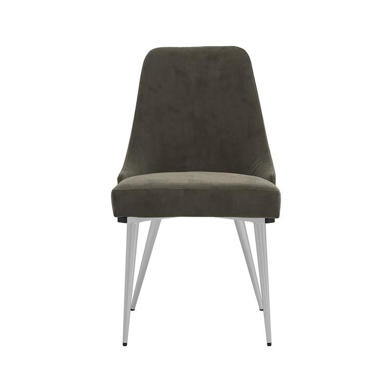 Padded Side Chair with Chrome Legs (Set of 2) - Grey