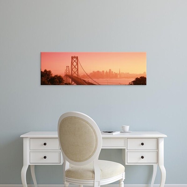 Easy Art Prints Panoramic Images's 'Bay Bridge, Skyline, City, San Francisco, California, USA' Premium Canvas Art