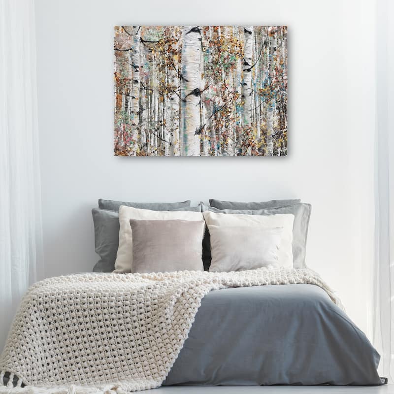 Jeweled Birches By Studio Arts Canvas Art Print