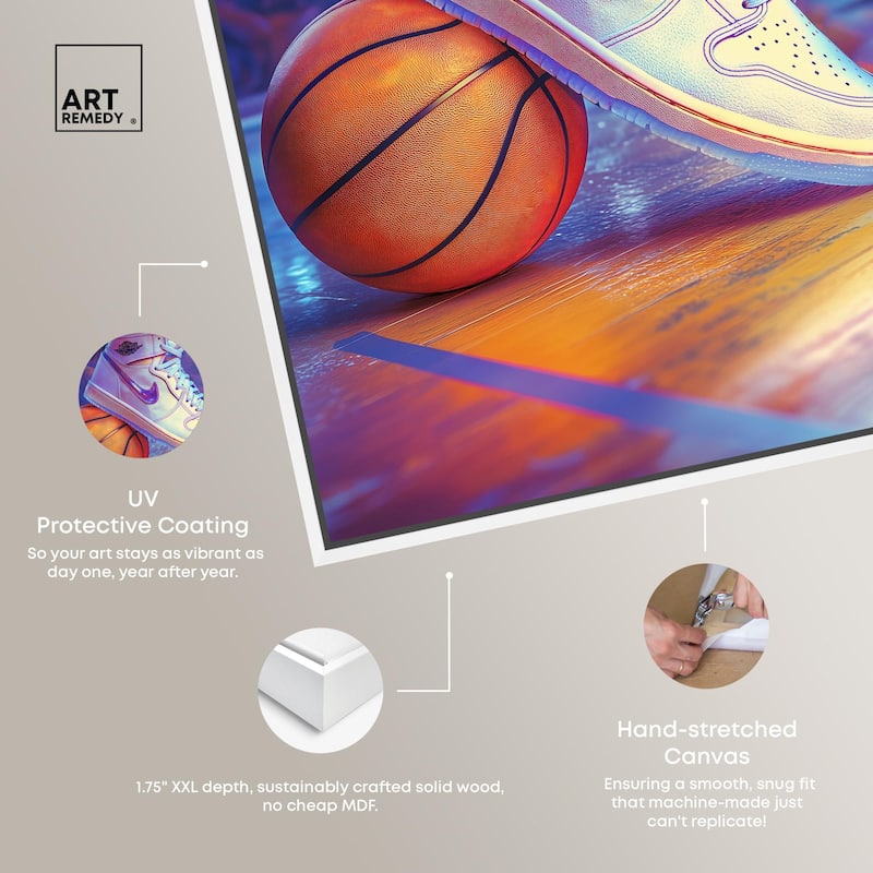 Neon Basketball Court Canvas by Art Remedy