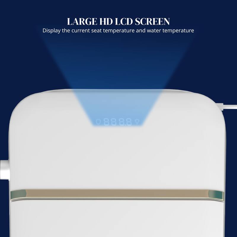 Smart Toilet, One Piece Bidet Toilet for Bathrooms,Modern Elongated Toilet with Warm Water,Dual Auto Flush,Foot Sensor Operation