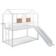preview thumbnail 10 of 15, White Twin over Twin Size Metal House Bunk Bed With Slide for Kids, Teens, Girls, Boys
