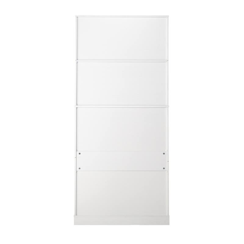 Fluted Kitchen Pantry Cabinet, Freestanding Buffet Cabinet, Storage Cabinet with 3 Keyboard Drawers & 6 Adjustable Door Shelves