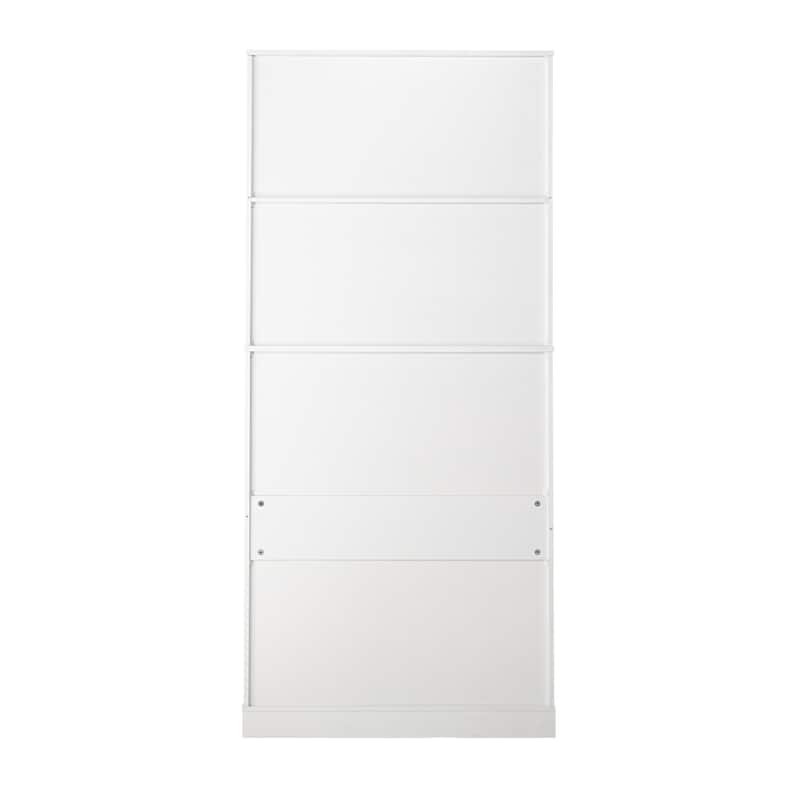 Fluted Kitchen Pantry Cabinet, Freestanding Sideboard Buffet Storage Cabinet with 3 Keyboard Drawers & 6 Door Shelves