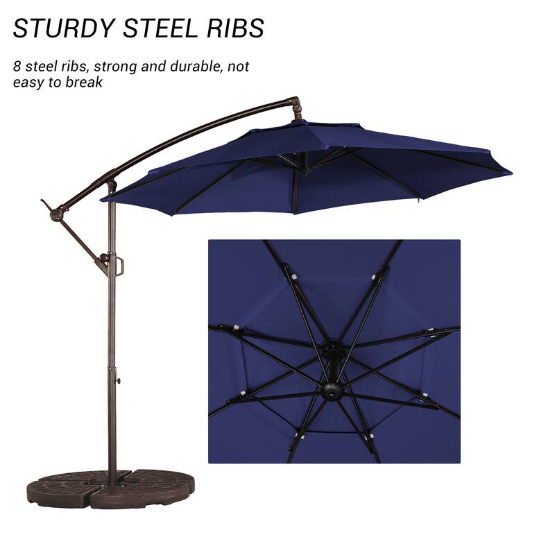 Clihome 10 Ft Patio Offset Cantilever Hanging Canopy Umbrella
