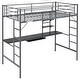 preview thumbnail 2 of 24, Twin Size Metal Loft Bed with Desk and Storage Shelves