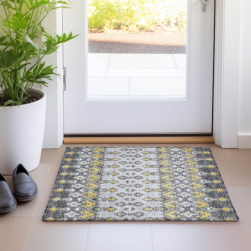 Premium Washable Super Soft Boho Moroccan Mayfield Rug - Gray - 1' 8" x 2' 6" - Rectangle