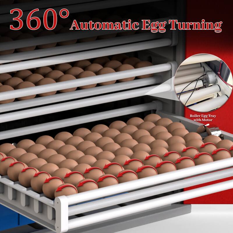 Roomfitters Egg Commercial Incubator, Automatic Digital Hatcher with Turner for Poultry Chicken Duck, Red