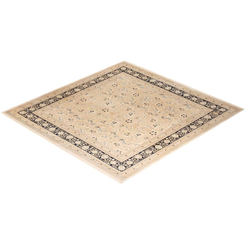 Overton Hand Knotted Wool Traditional Oriental Ivory Area Rug - 8' x 10'
