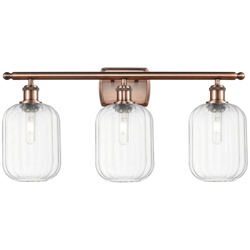Innovations Lighting Endless Possibilities Ballston - Preston - 3 Light 27" Jar Shade Bath Vanity Light - Clear/Antique Copper