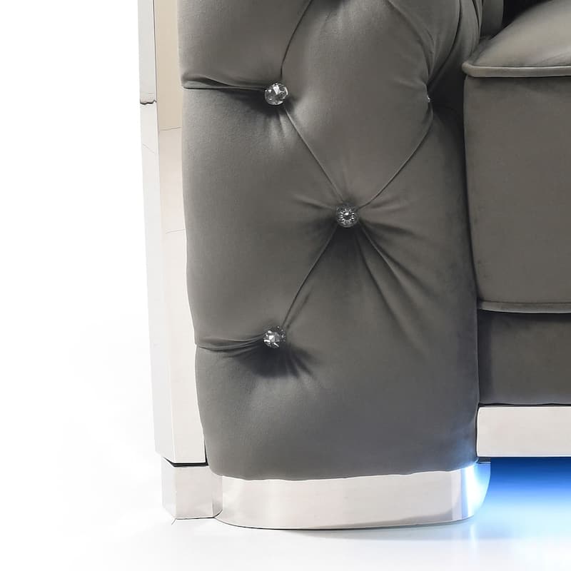 Gray Flared Arm Loveseat