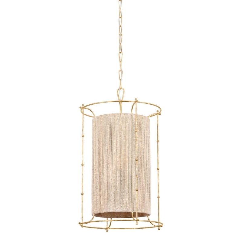 Hudson Valley Lighting 8020 Jones Point 20" Wide Pendant with Abaca - Vintage Gold Leaf