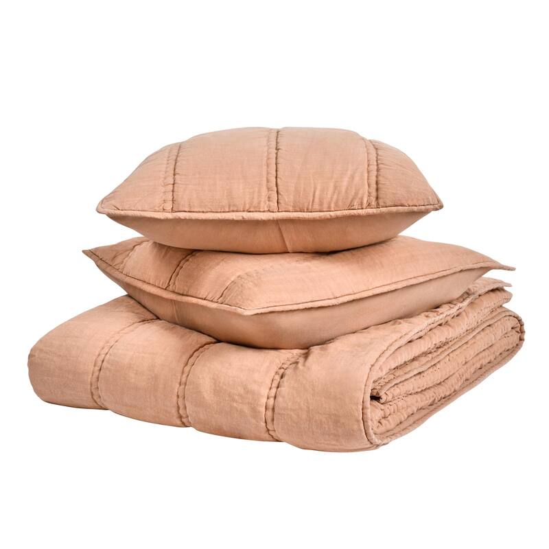 Villa by Classic Home Rowen 3-Piece Sustainable Fabric Quilt Set