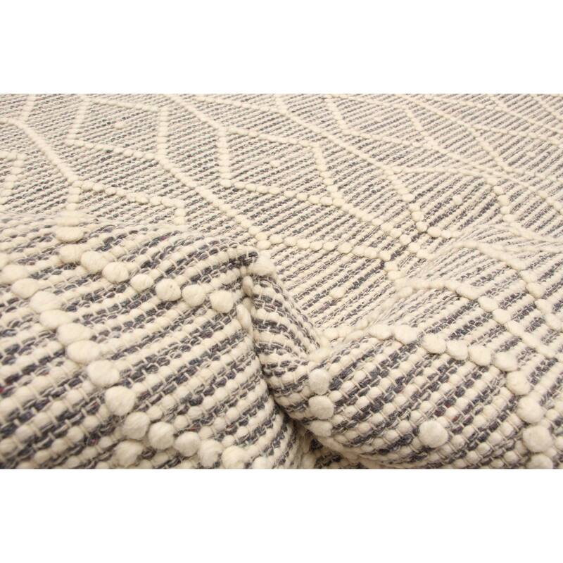 ECARPETGALLERY Braid weave Sienna Cream Wool Rug - 5'2 x 8'2